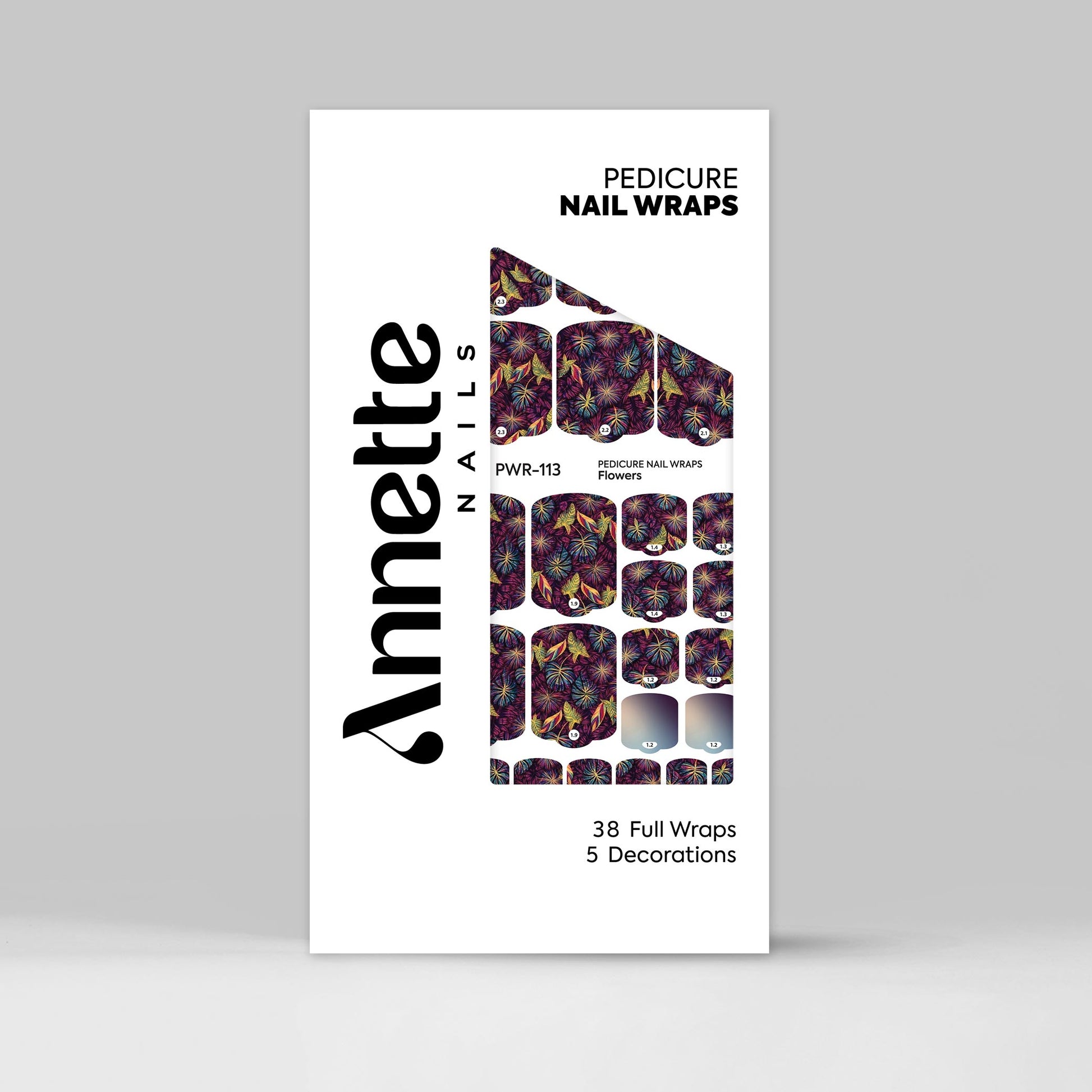 Nail Wraps Pedichiura Flowers 113 Annette Nails PWR-113