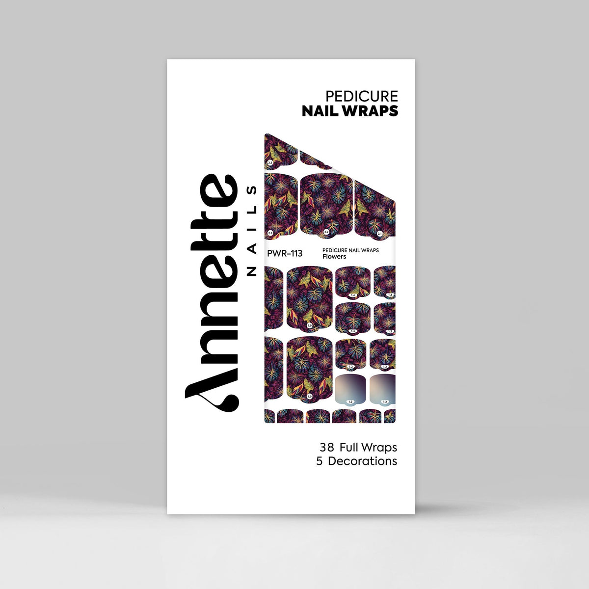 Nail Wraps Pedichiura Flowers 113 Annette Nails PWR-113