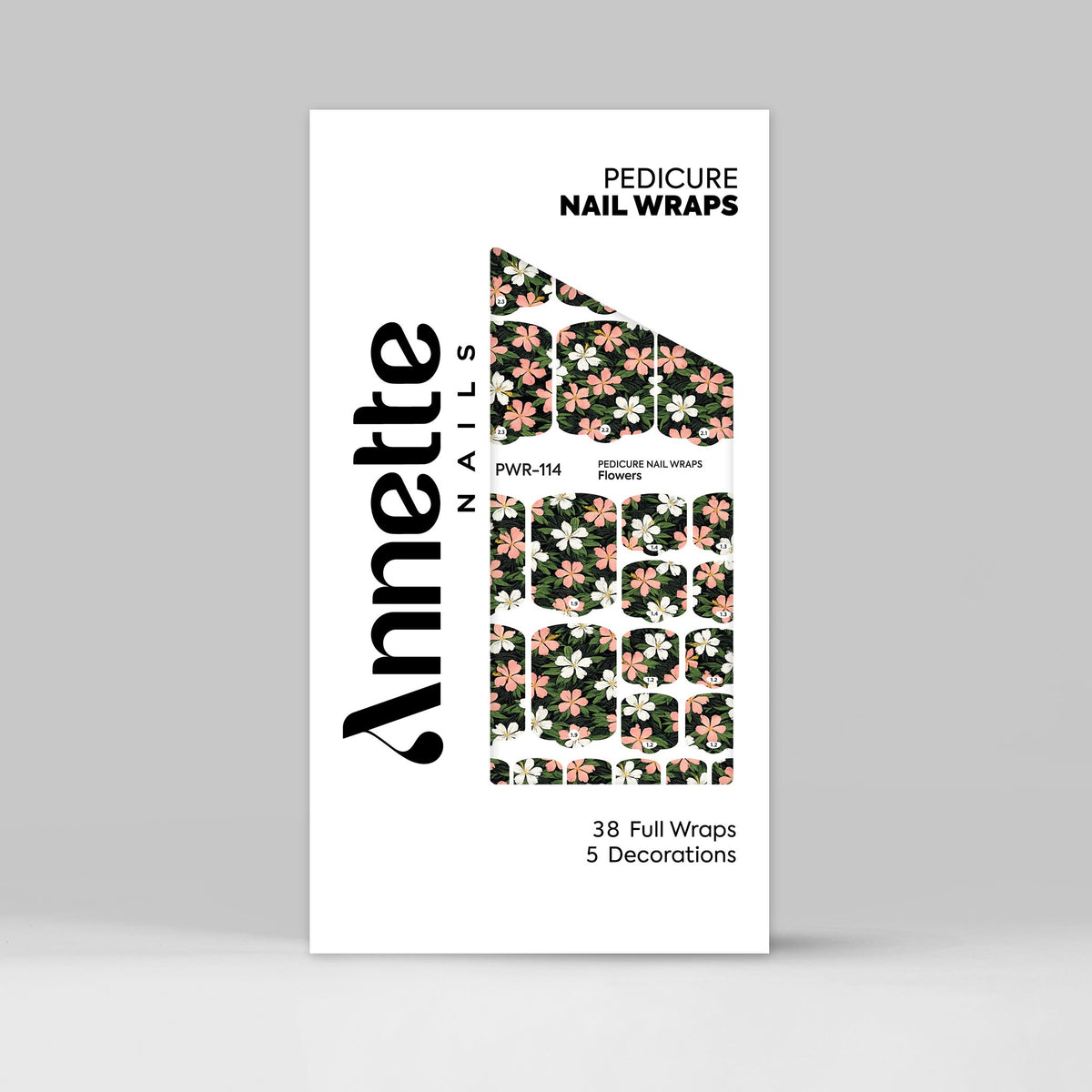 Nail Wraps Pedichiura Flowers 114 Annette Nails PWR-114