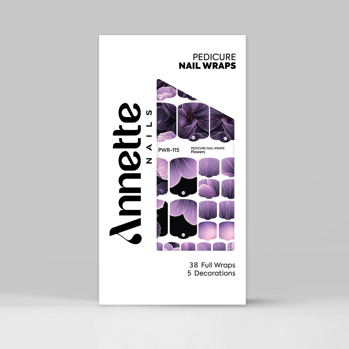 Nail Wraps Pedichiura Flowers 115 Annette Nails PWR-115