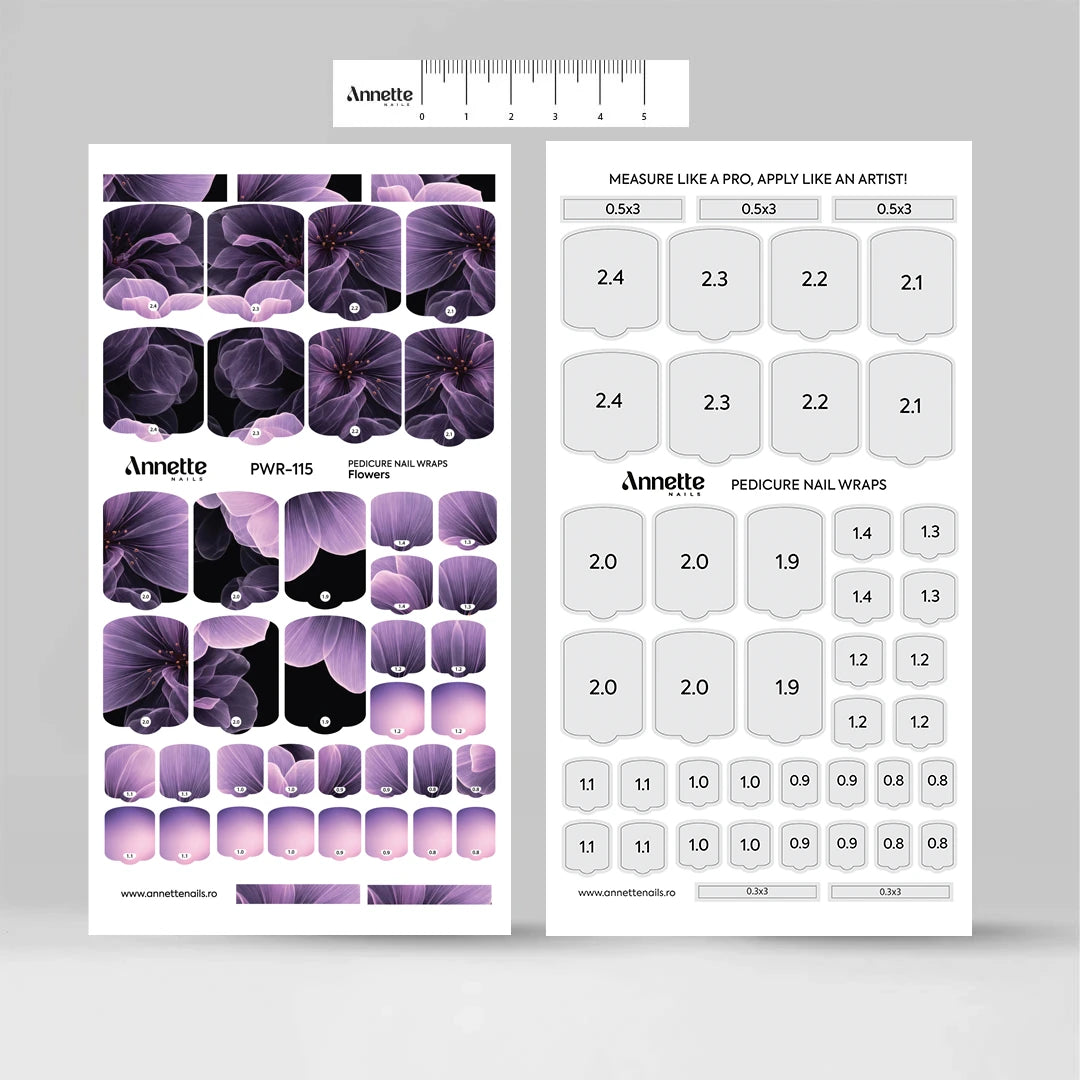 Nail Wraps Pedichiura Flowers 115 Annette Nails PWR-115