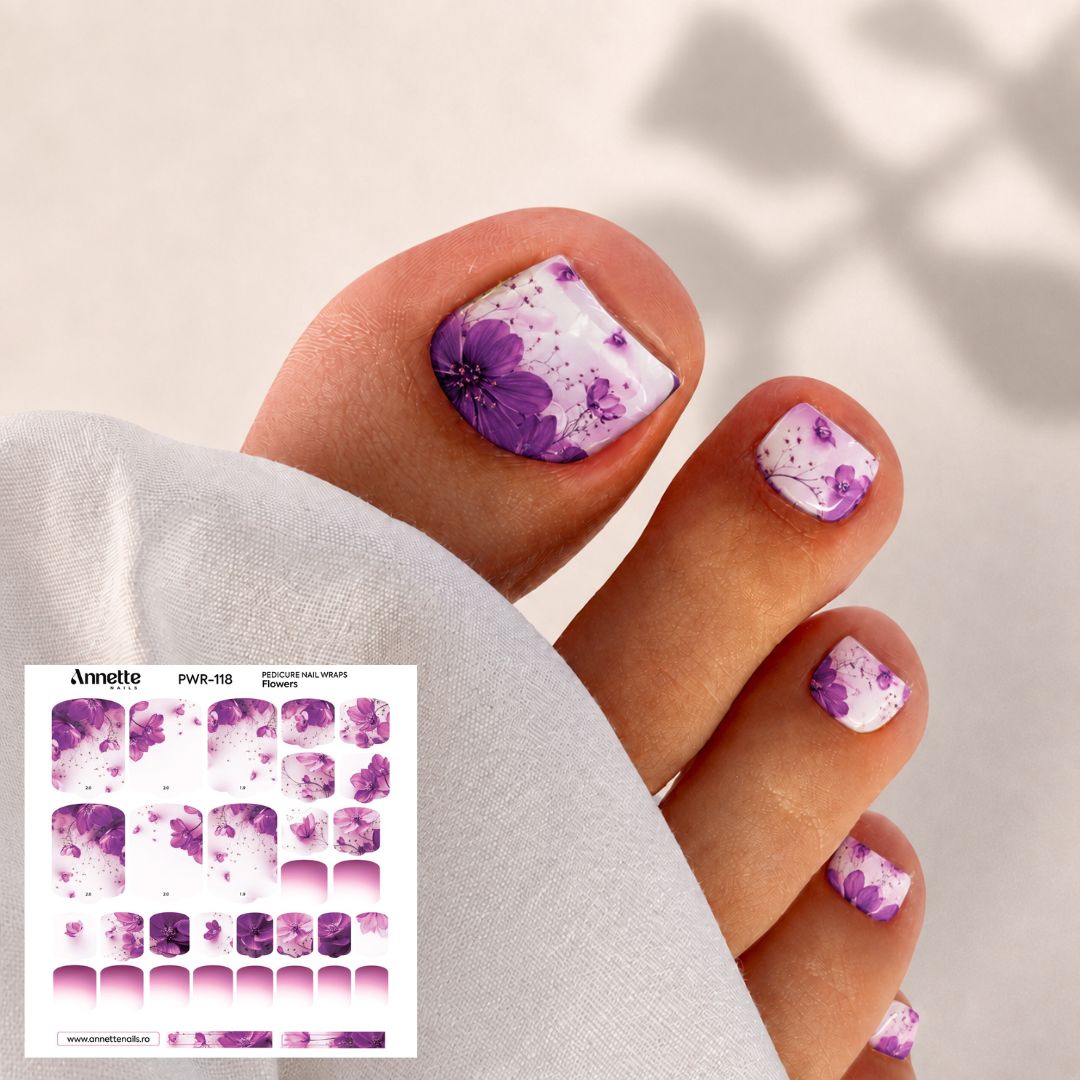 Nail Wraps Pedichiura Flowers 118 Annette Nails PWR-118