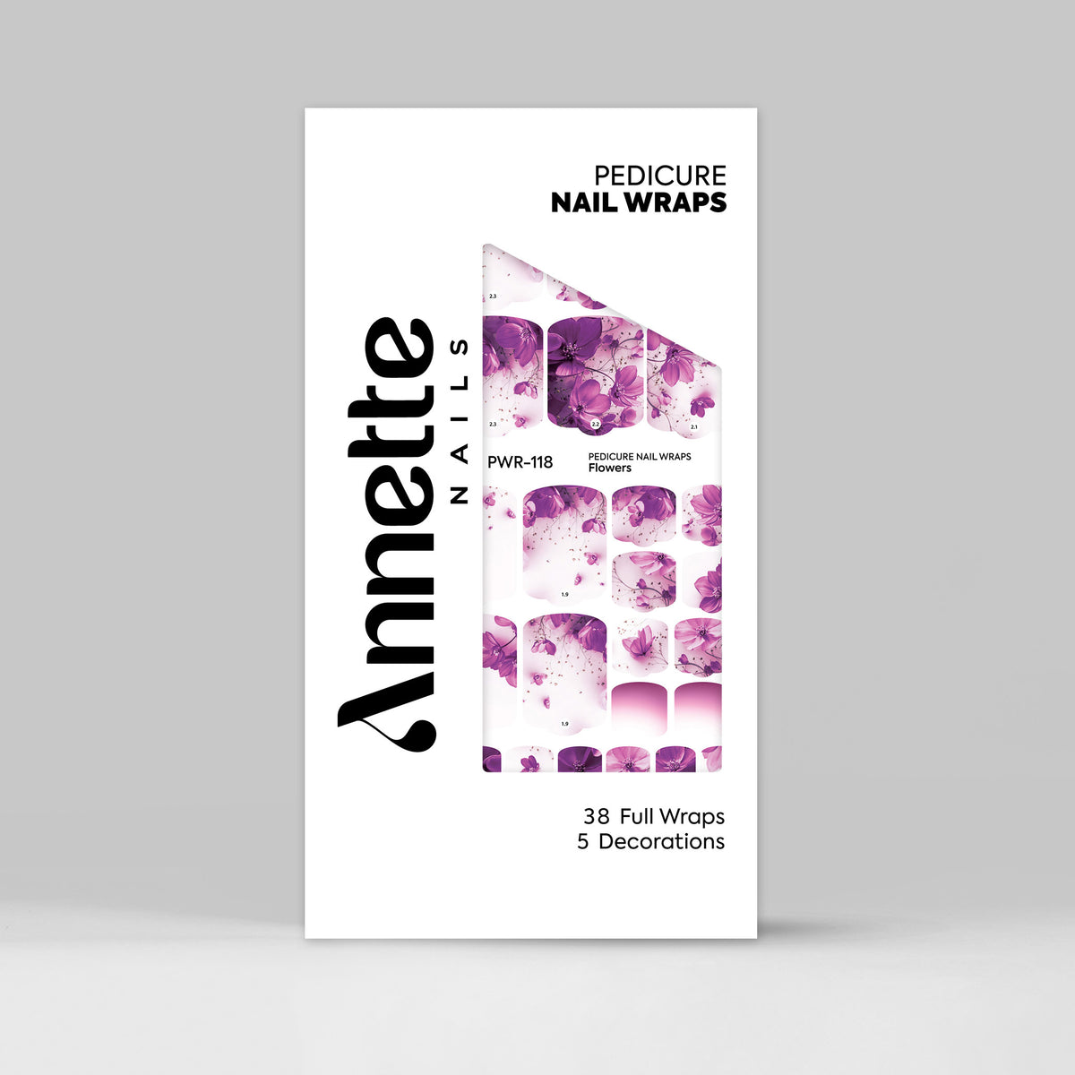 Nail Wraps Pedichiura Flowers 118 Annette Nails PWR-118