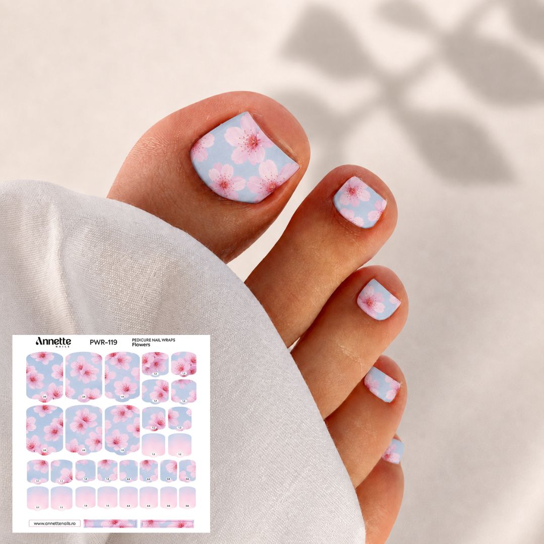 Nail Wraps Pedichiura Flowers 119 Annette Nails PWR-119