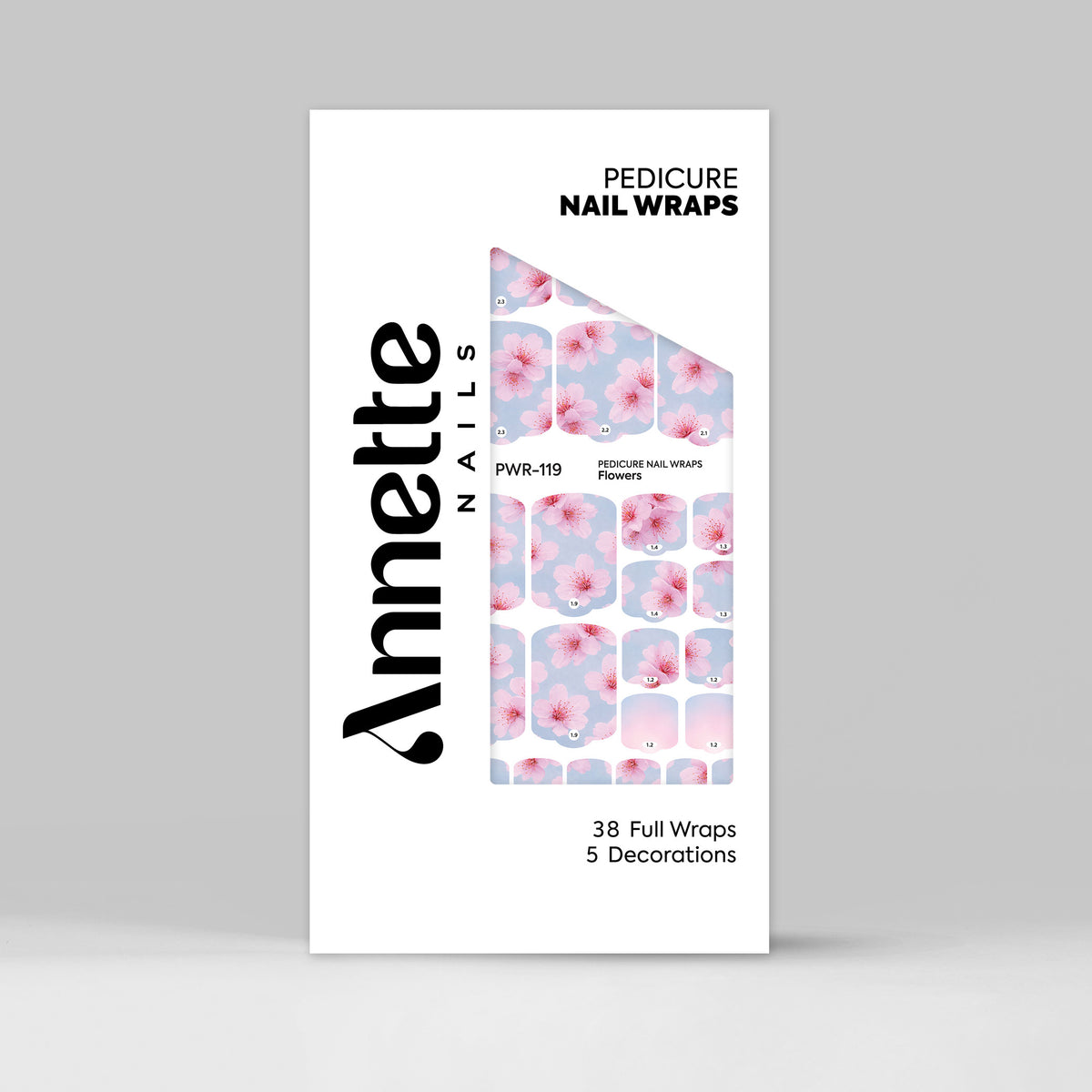 Nail Wraps Pedichiura Flowers 119 Annette Nails PWR-119