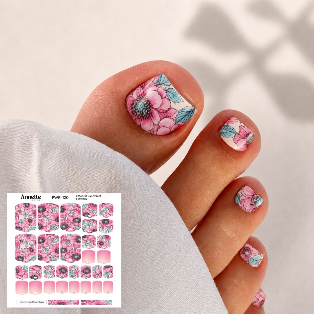 Nail Wraps Pedichiura Flowers 120 Annette Nails PWR-120