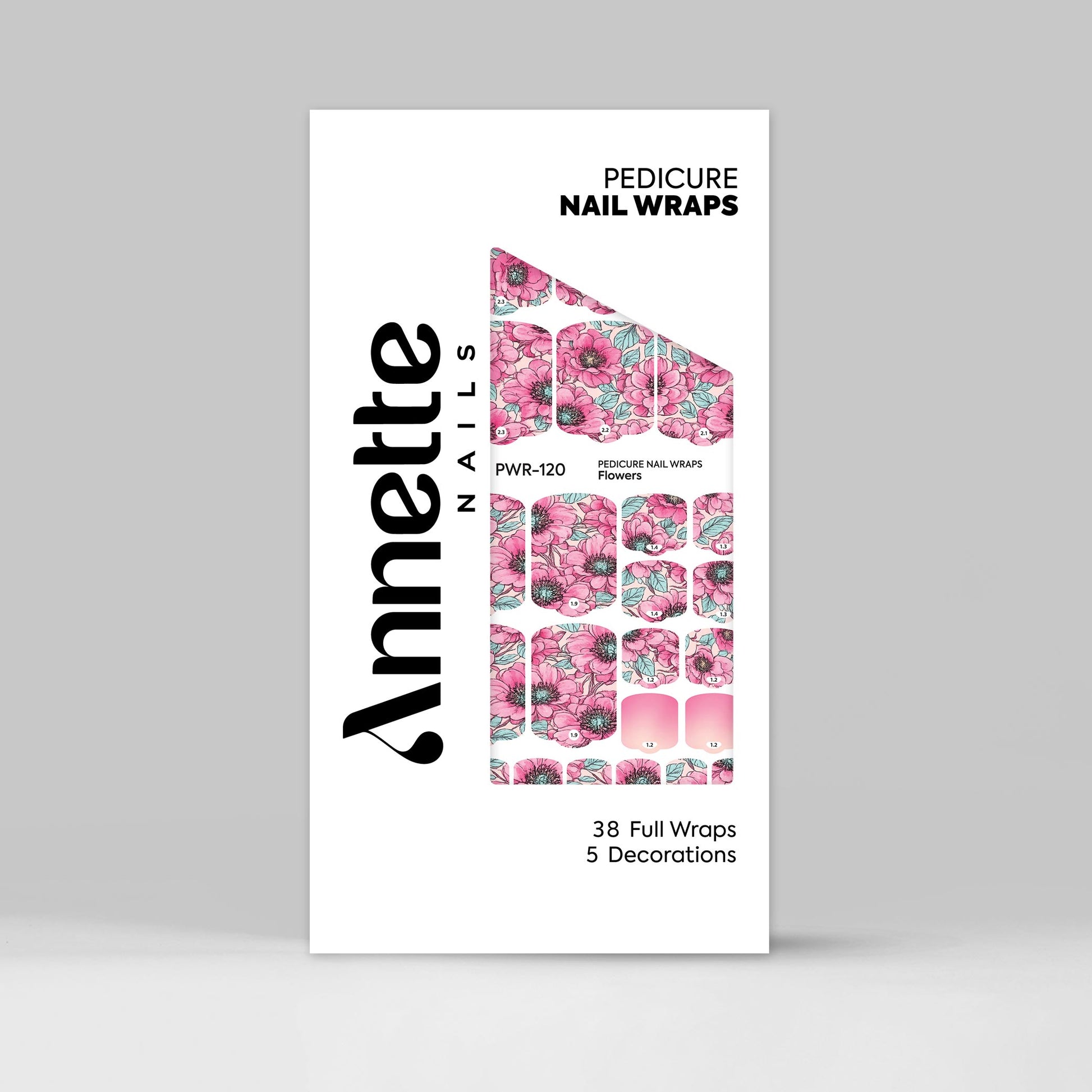 Nail Wraps Pedichiura Flowers 120 Annette Nails PWR-120