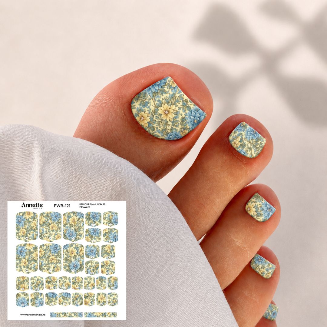 Nail Wraps Pedichiura Flowers 121 Annette Nails PWR-121