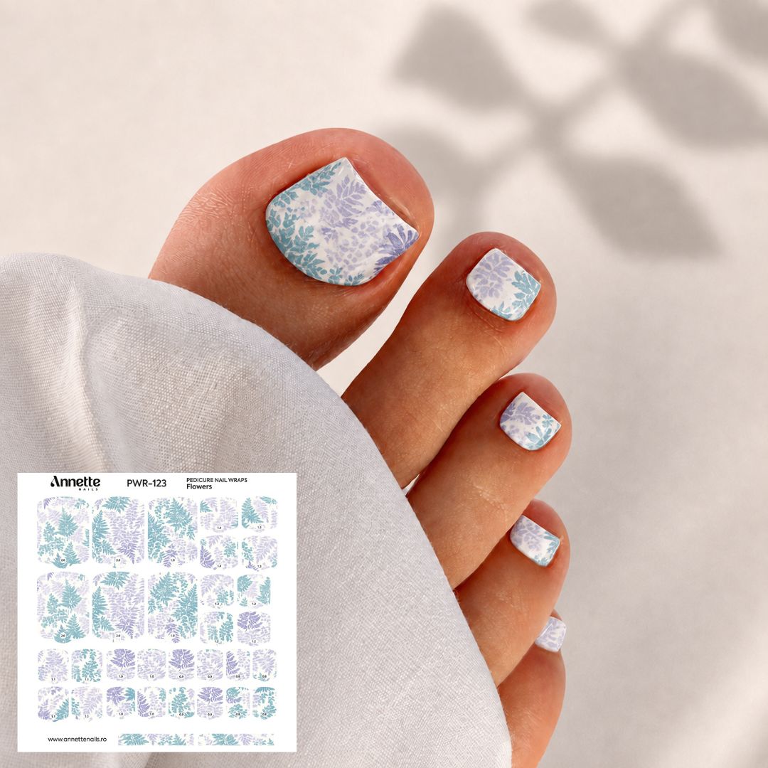 Nail Wraps Pedichiura Flowers 123 Annette Nails PWR-123