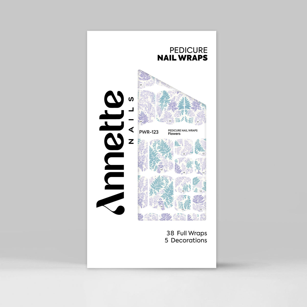Nail Wraps Pedichiura Flowers 123 Annette Nails PWR-123