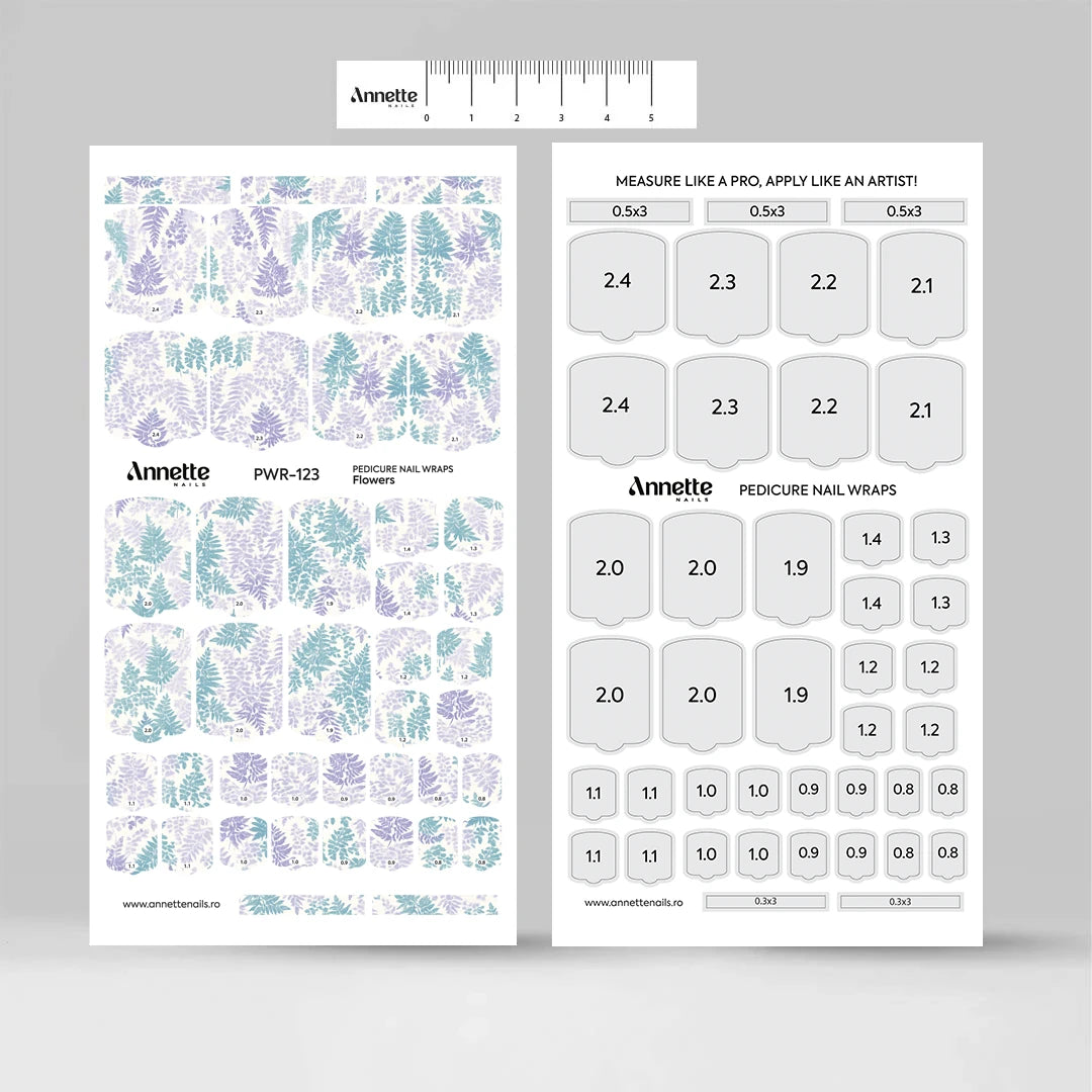 Nail Wraps Pedichiura Flowers 123 Annette Nails PWR-123
