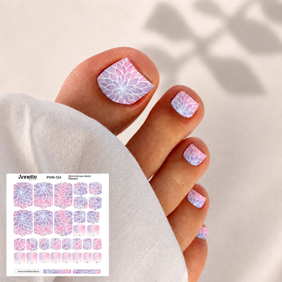 Nail Wraps Pedichiura Flowers 124 Annette Nails PWR-124