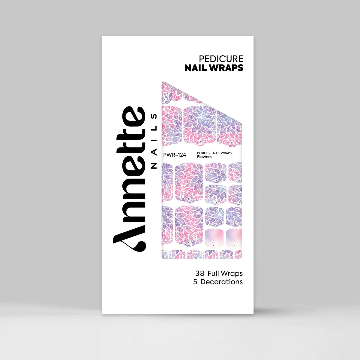 Nail Wraps Pedichiura Flowers 124 Annette Nails PWR-124