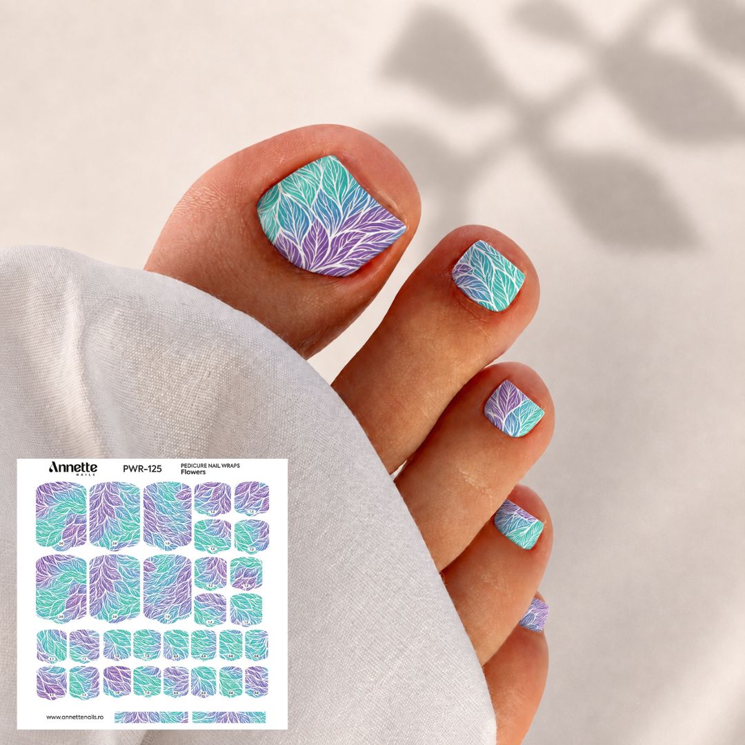 Nail Wraps Pedichiura Flowers 125 Annette Nails PWR-125