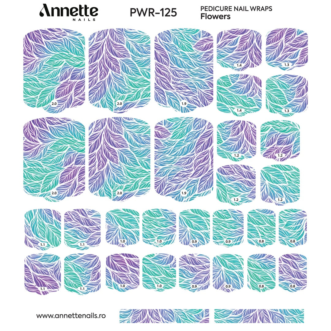Nail Wraps Pedichiura Flowers 125 Annette Nails PWR-125