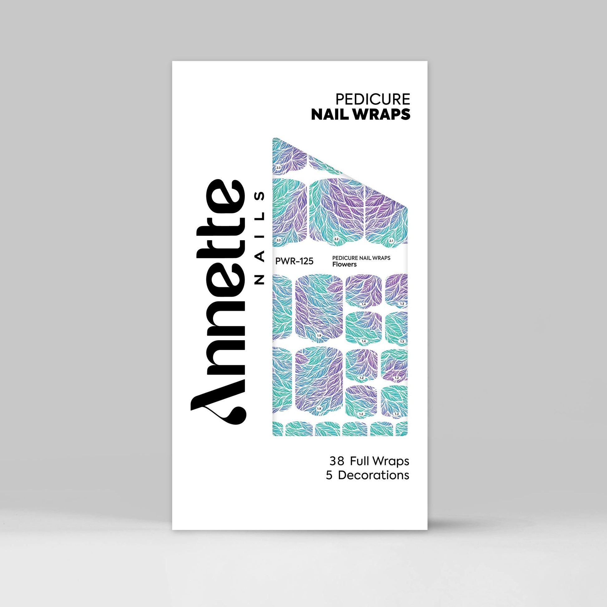 Nail Wraps Pedichiura Flowers 125 Annette Nails PWR-125