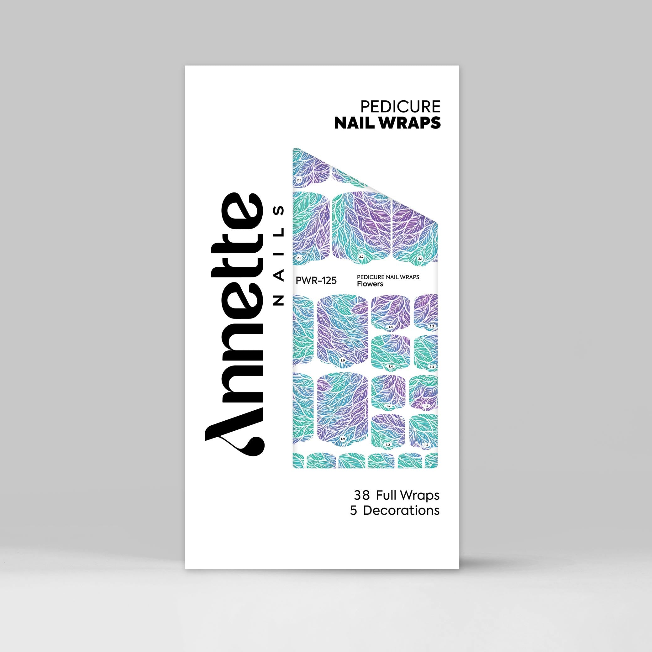 Nail Wraps Pedichiura Flowers 125 Annette Nails PWR-125