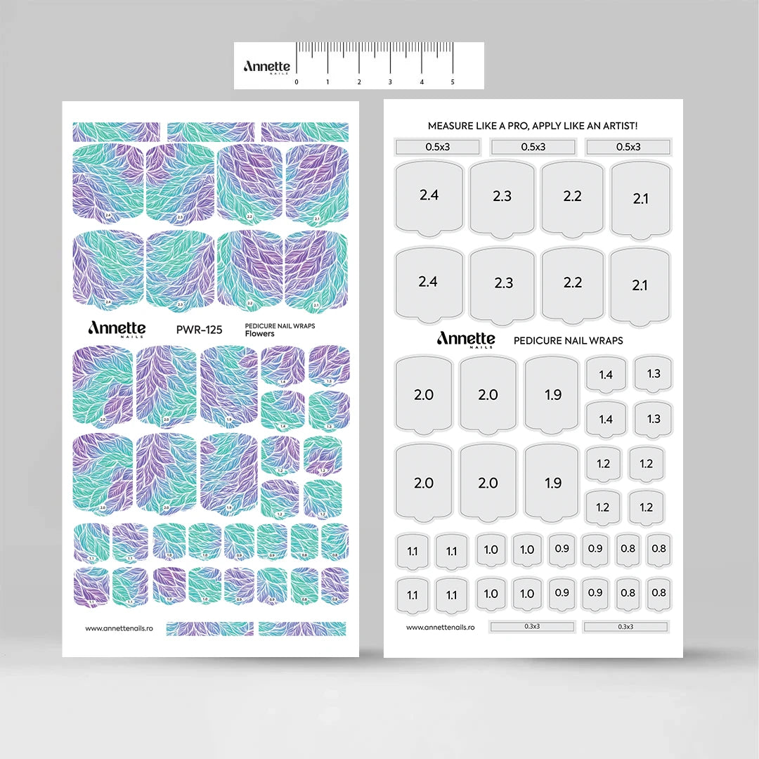 Nail Wraps Pedichiura Flowers 125 Annette Nails PWR-125