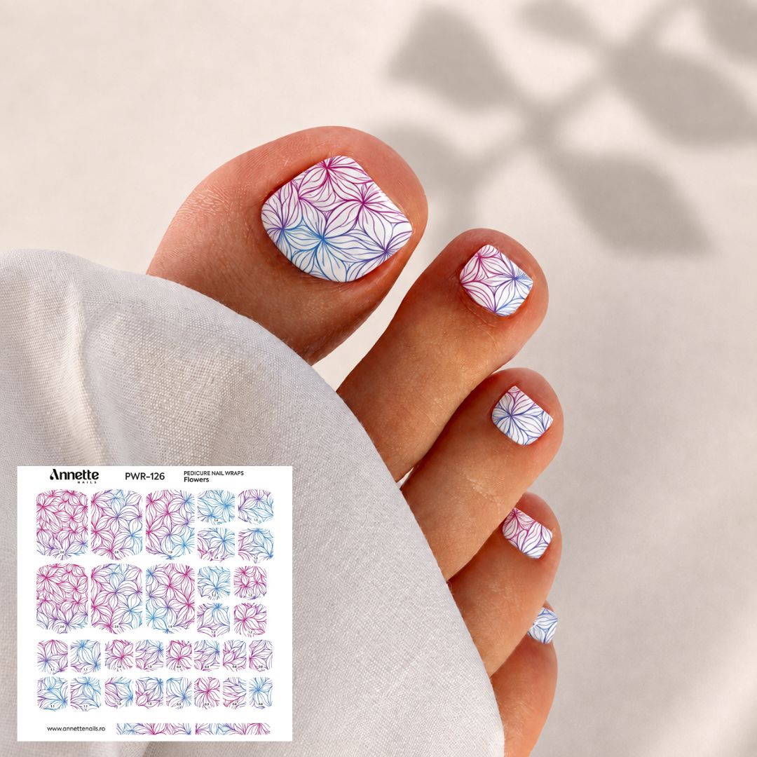 Nail Wraps Pedichiura Flowers 126 Annette Nails PWR-126