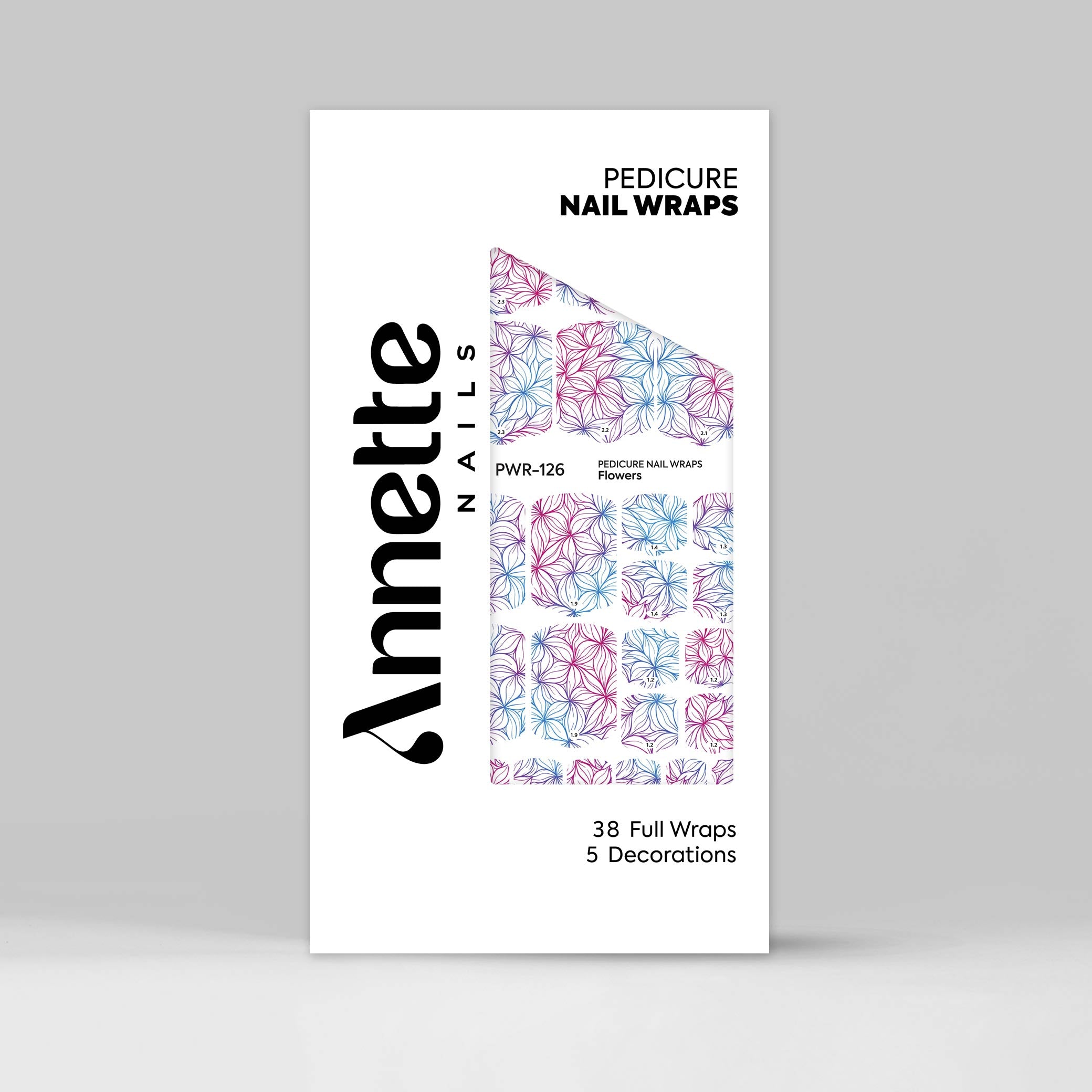Nail Wraps Pedichiura Flowers 126 Annette Nails PWR-126