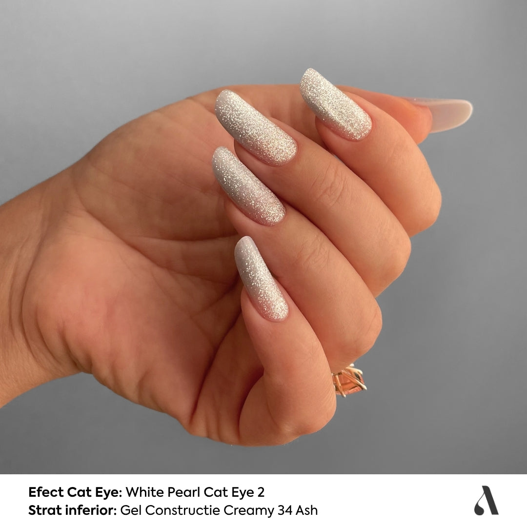 Oja Semipermanenta White Pearl Cat Eye 2 PCE-02 - 8ml Annette Nails
