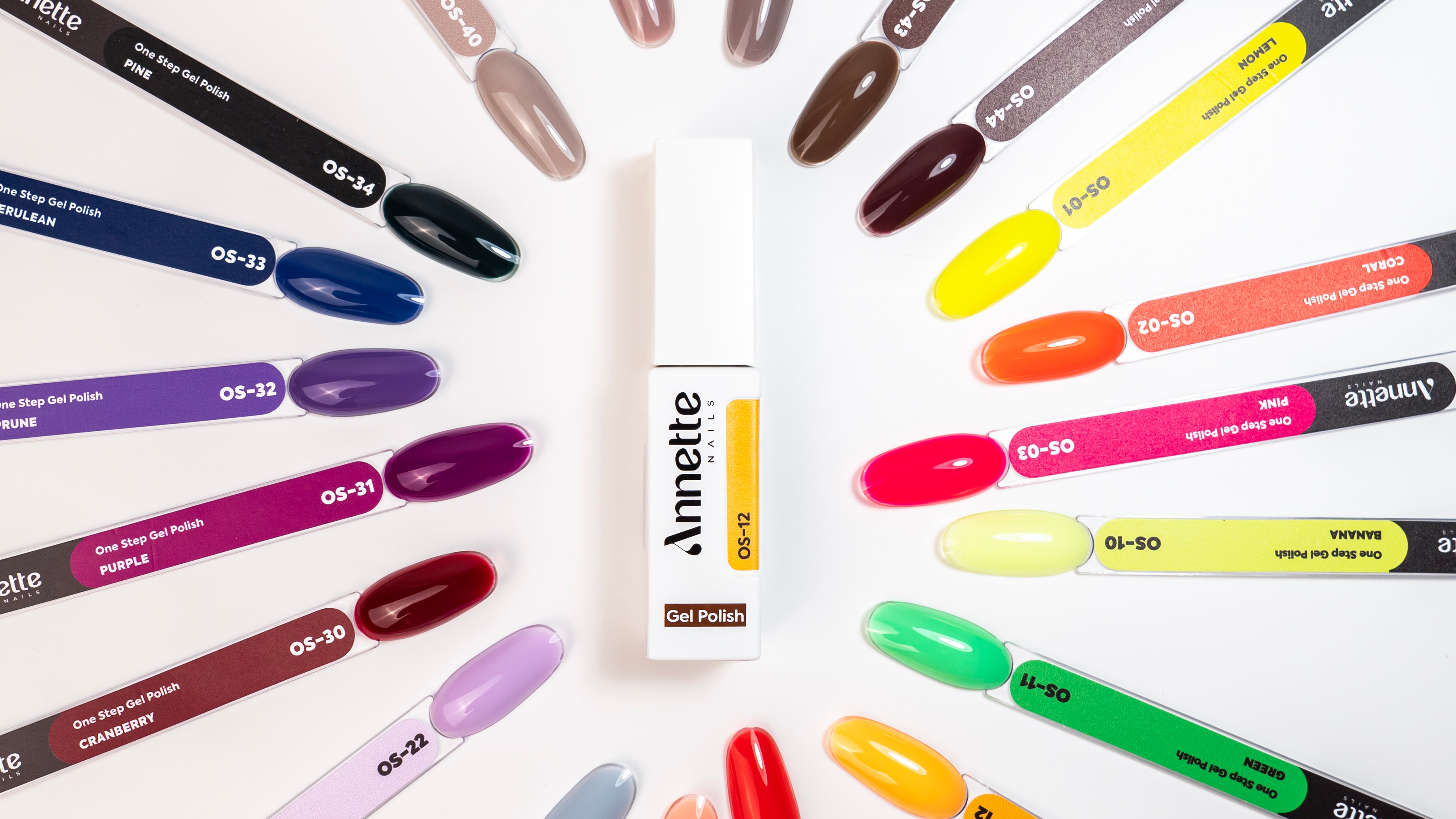 Paletar complet cu nuanțele ojei monofazice One Step 3 în 1 Annette Nails