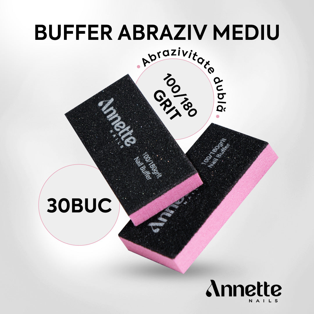 Set Buffer Unghii Abraziv Mediu 30 buc Annette Nails PBF-03M-S30