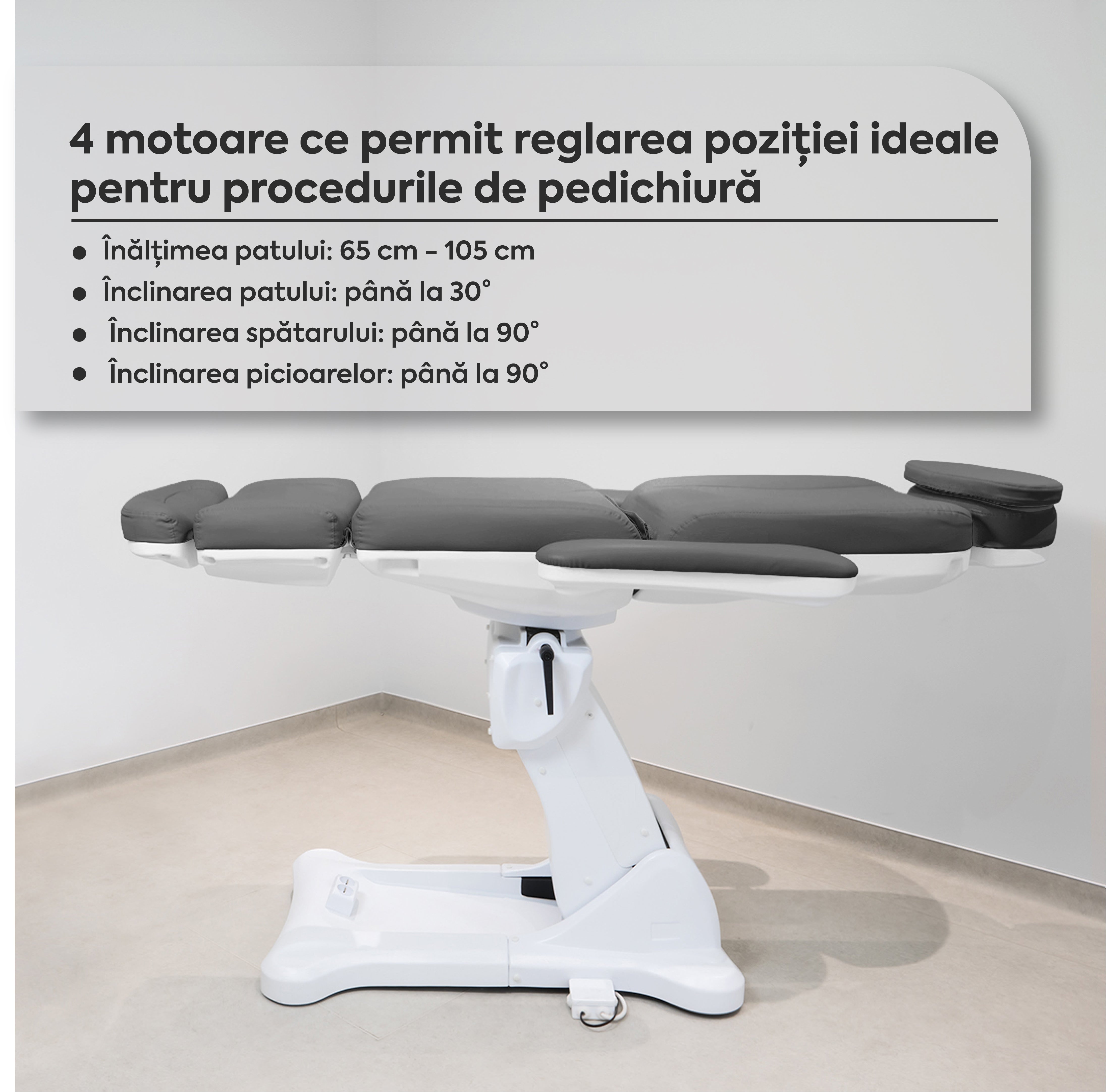 Pat Cosmetica Electric 4 Motoare + Scaun Hidraulic Tehnician - Gri