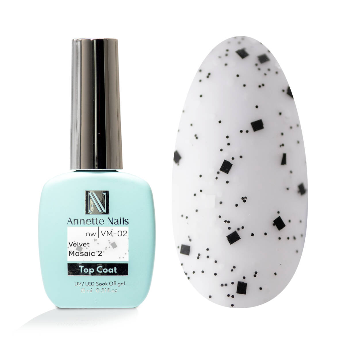 Top Coat AnnetteNails Velvet Mosaic 2 no wipe VM-02 - 12ml