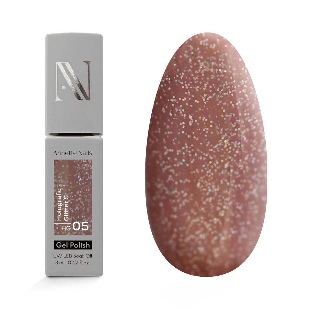 Oja Semi AnnetteNails Holografic glitter HG-05 - 8ml