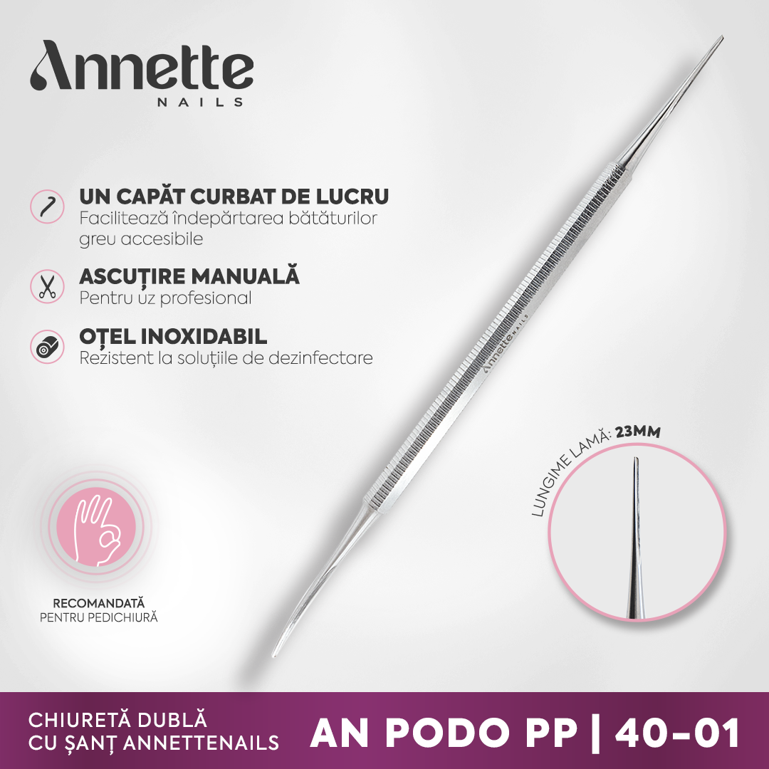 Chiureta dubla cu sant AnnetteNails AN PODO PP-40-01