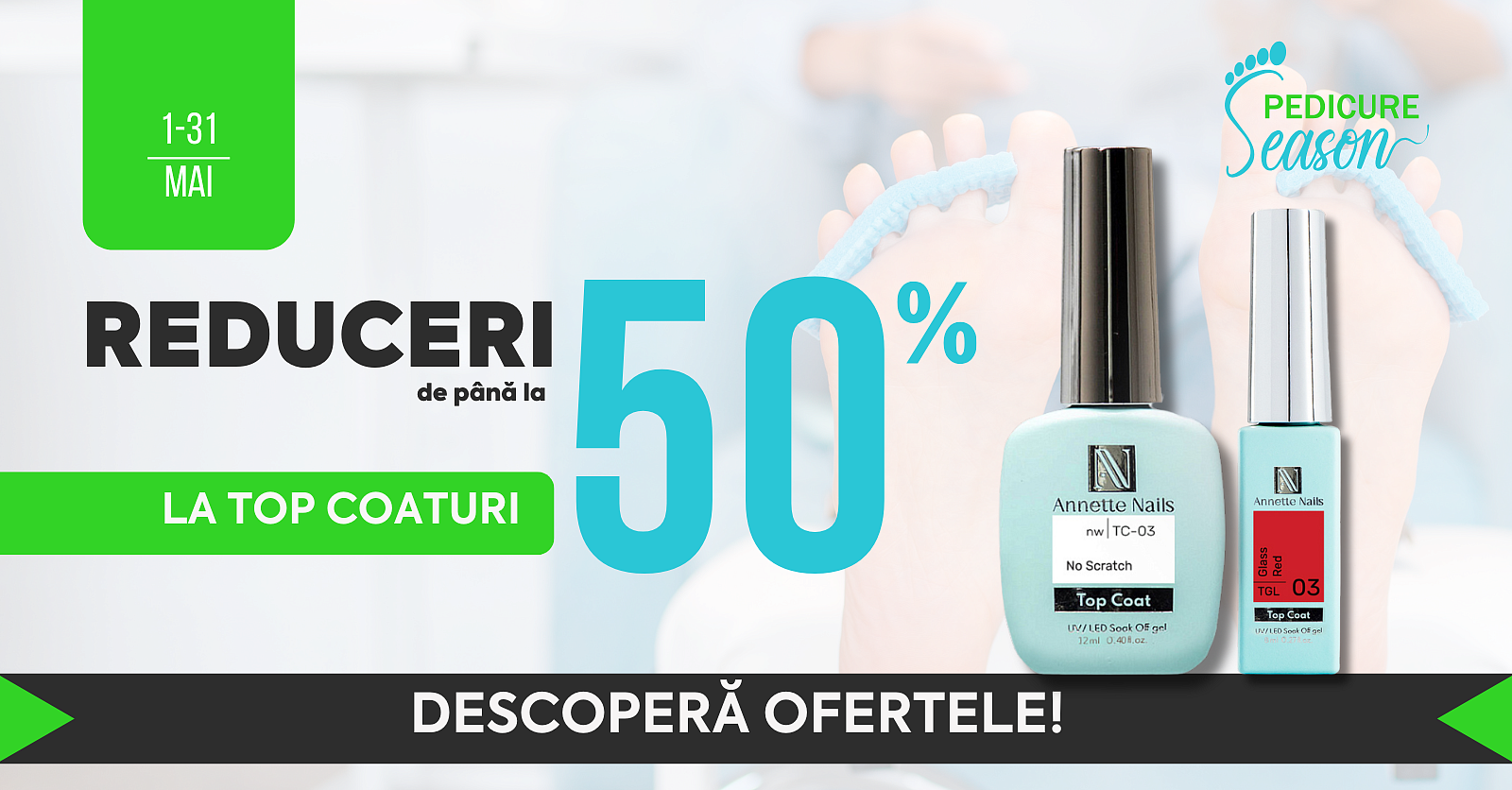 [Pedicure Season] 50% Top Coat Finish (1-31.05.25)