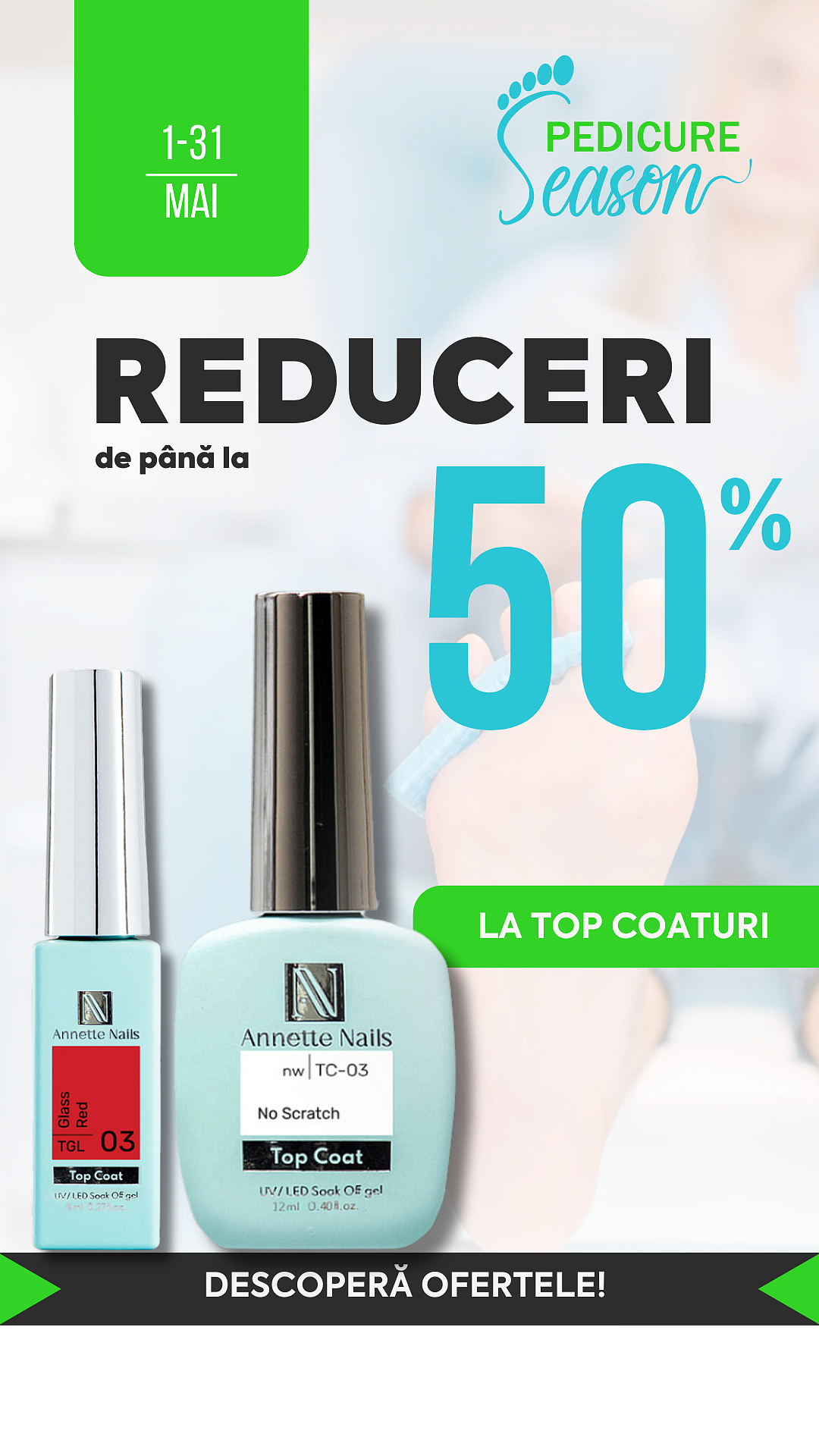 [Pedicure Season] 50% Top Coat Finish (1-31.05.25)